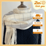 KHĂN LEN CHOÀNG CỔ MÙA ĐÔNG MÀU BE