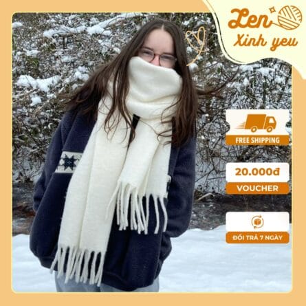 Khăn len ôm mây Len xinh yêu 2