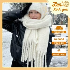 Khăn len ôm mây Len xinh yêu 1