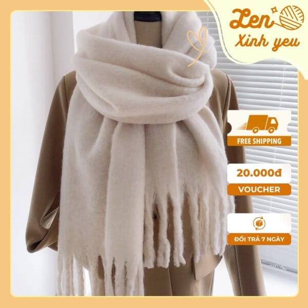 Khăn len ôm mây Len xinh yêu