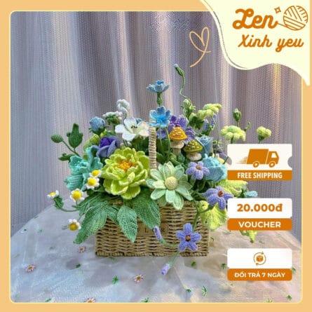 Giỏ hoa len Khu Rừng Diệu Kỳ