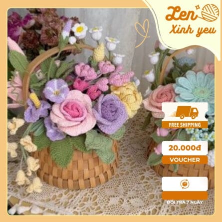 Giỏ hoa len Giai Điệu Tình Yêu