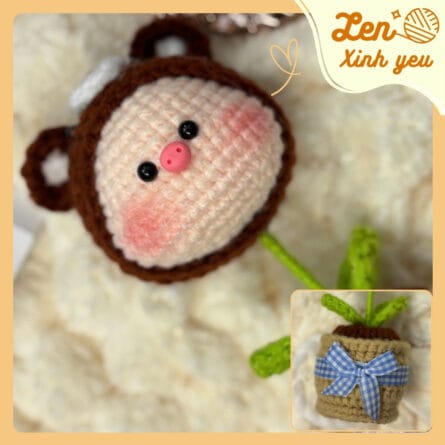Chậu Heo Len Handmade Gấu Cưng - Ảnh 2