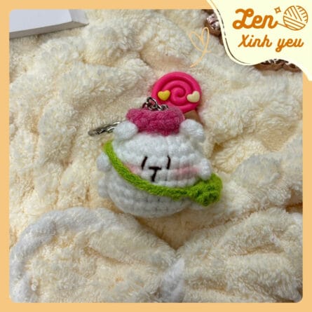 Móc Khóa Len Bông Mây Ngọt Ngào Handmade