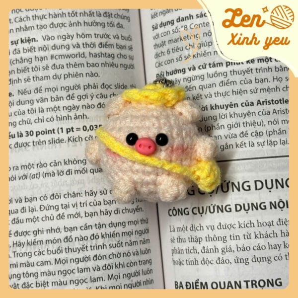 Móc Khóa Len Heo Bé Mơ Handmade 1