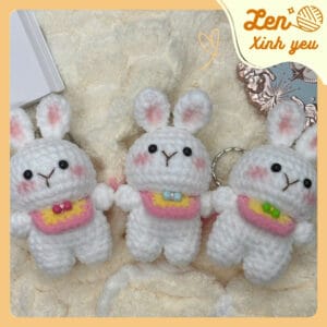 Móc Khóa Thỏ Len Mây 1