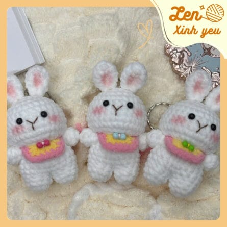 Móc Khóa Thỏ Len Mây 1