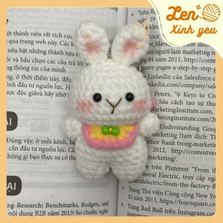 Móc Khóa Thỏ Len Mây