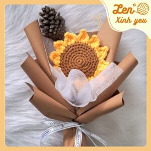 bó hoa len handmade len xinh yêu